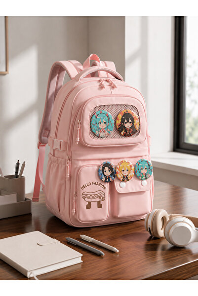 Kawaii Rucsac școlar în stil coreean cu accesorii importate premium