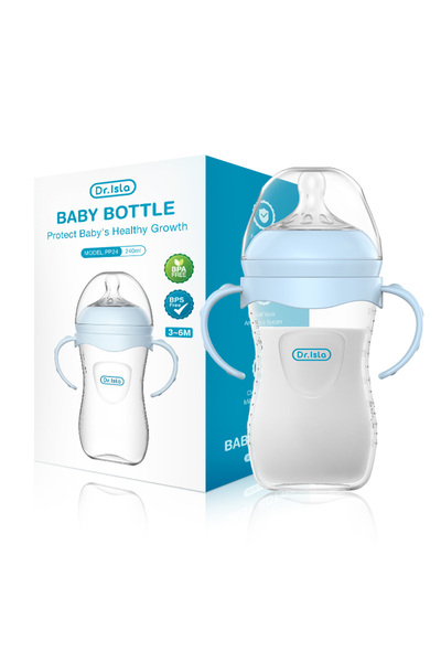 Choice3 Blue-240ml Baby PP Bottle 150/240/330ML Newborn Baby Bottle with Hand...