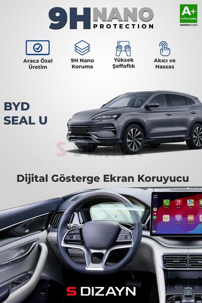 S Dizayn S-Dizayn BYD Seal U 9H Nano Gösterge Ekran Koruyucu (PARLAK) 2024 Üz...