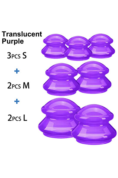 Choice1 Transparent Purple 7PCS Cupping Therapy Sets Silicone - Cupping Thera...