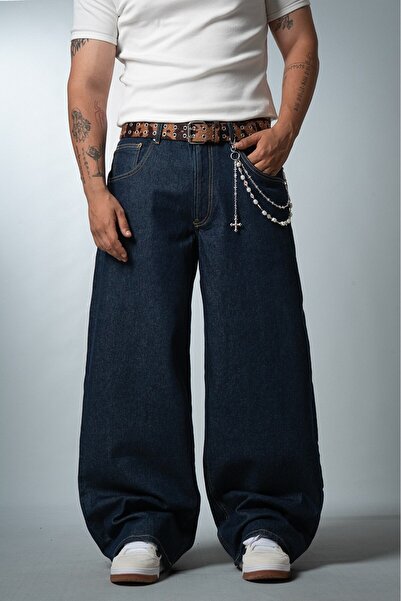 GRJ denim Široki super baggy plavi muški farmerki od tama džinsa