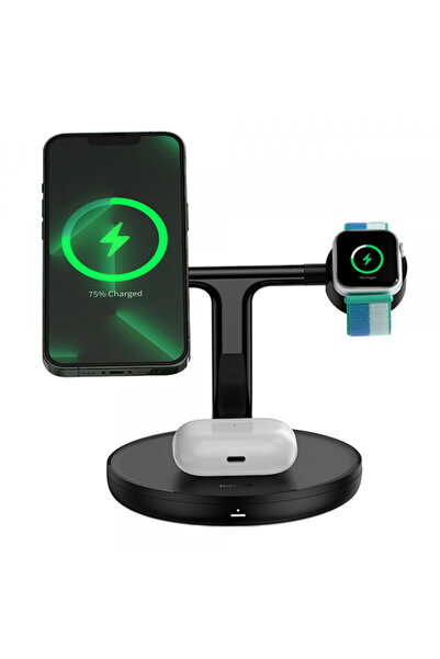 Baseus Incarcator Retea Wireless Swan 3in1, 15W, 1.67A, Negru WXTE000101