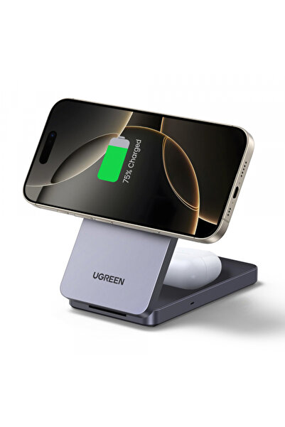 Ugreen Incarcator Retea Wireless W528 2in1, 20W, 1.67A, Negru