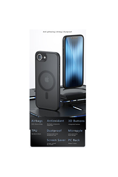 Apple Husa MagSafe pentru iPhone 13, Techsuit, PureFrost, Neagra