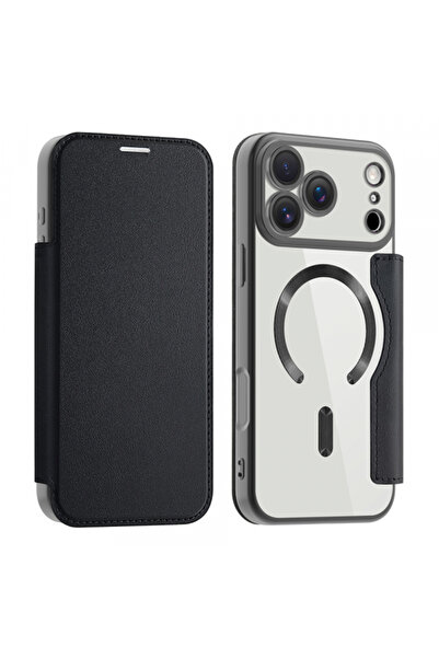 Apple Husa MagSafe pentru iPhone 17 Pro, Techsuit, SmartMag Book, Neagra