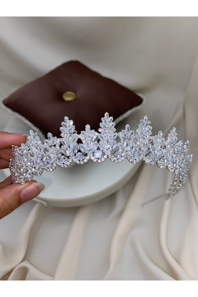 sitrini Snowra Bridal Crown Zircon Stone Wedding Hair Accessory