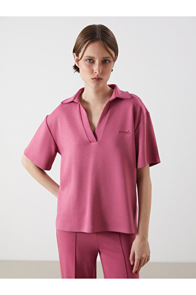 LC Waikiki Original Polo Collar Embroidered Soft Touch Women's T-Shirt