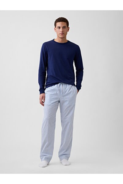 GAP Erkek Açık Mavi Relaxed Poplin Pijama Altı