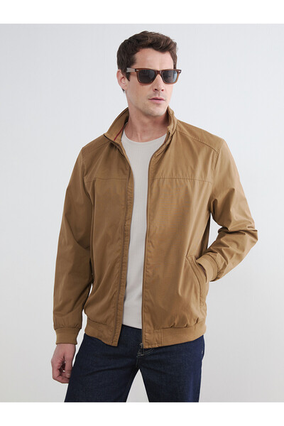 LC Waikiki Lcwaikiki Classic Brown Stand Collar Men's Jacket
