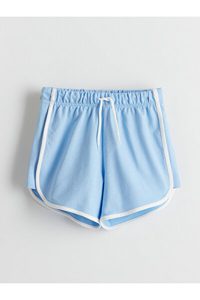 LC Waikiki Two Mt Shop Quality Lcw Kids Blue Elastic Waist Girls' Shorts