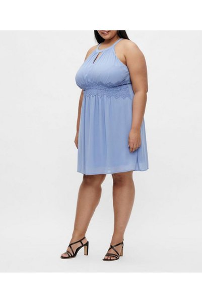 Evendi Rochie Scurta Plus Size, Bleu