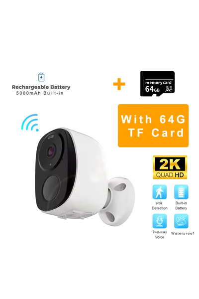Choice USB Battery Cam 64G Card Security Cameras Wireless Outdoor, 2K 3MP Bat...