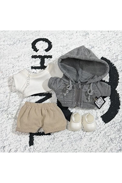 Choice 5pcs For Labubu Big Into Energy Series Clothes Casual Hoodie Grey Leis...