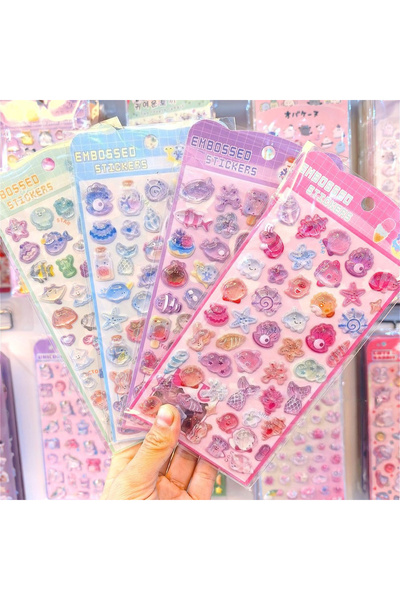 Choice Random 1 sheet 1sheet Kawaii 3D Embossed Ocean Seashell Starfish Cryst...