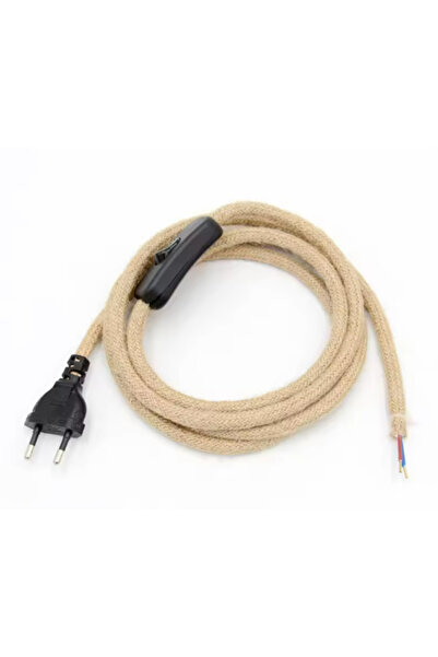 Choice6 D 2meter EU Plug Power Cord Vintage Hemp Cord 2Meters 3Meters Convere...