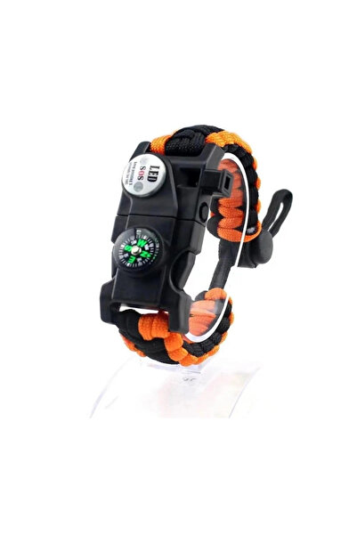 Generic Brand High Decibel Whistle Survival Camping Wristband with Compass Fl...
