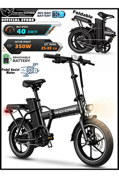 Wind Horse W2A Folding Electric bike with 350W High Speed Motor, 36V 8AH Batt...