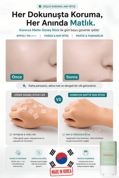 Generic Brand Matte Sun Stick SPF50 PA UVA/UVB CICA Hyaluronic Acid Matte Finish High Protection Stick Sunscreen