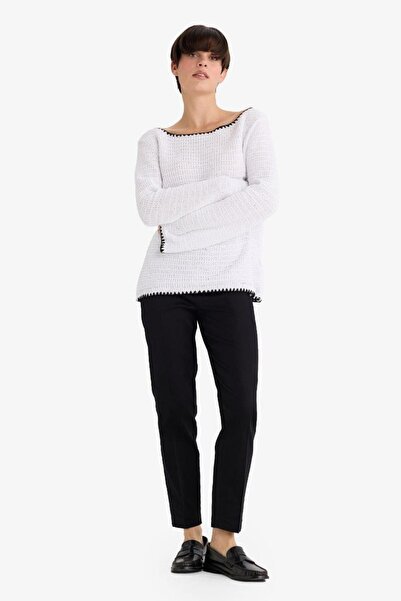 DeFacto Sigaret Saten Kumaş Pantolon Normal Bel Basıc Beli Lastikli J8743AZ22WN
