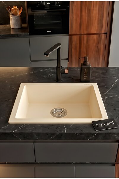 RealStone REAL STONE K12 GORDION 60 KREM GRANİT EVİYE