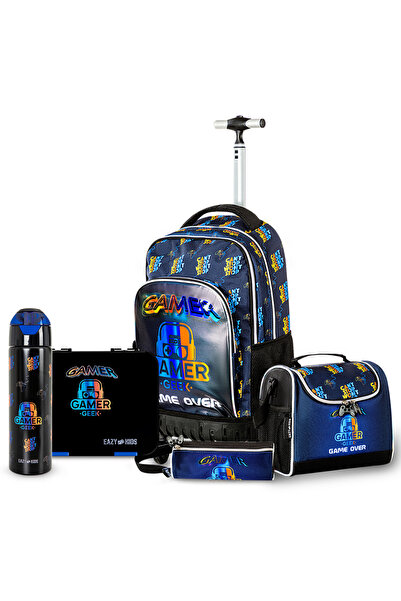 Eazy Kids Gamer Edition Trolley School Combo Set – Backpack, Bento Lunch Box ...