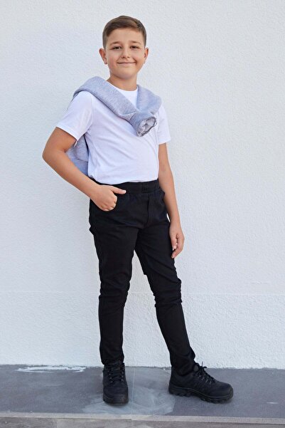 Fulla Moda Pantaloni drepti cu talie elastica pentru baietel