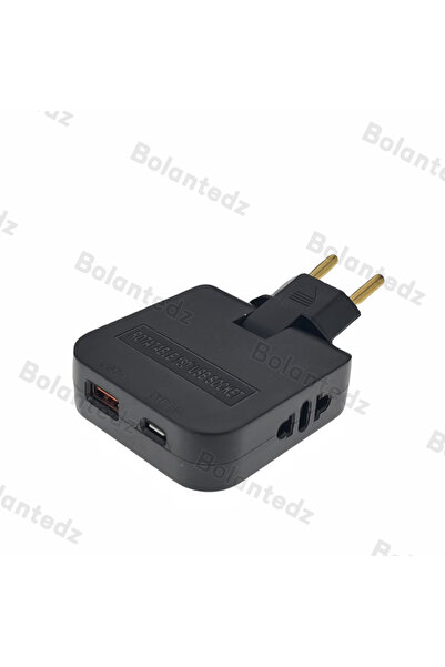 Choice black EU Extension Chargers Adapter 4 In 1 rotatable socket converter ...