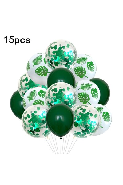 Choice Other 15pcs Latex Balloon Green Balloons Green Palm Leaf Safari Party ...