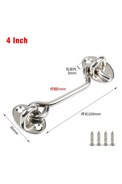 Choice9 sliver-4 inch Door/Window Stainless Steel Heavy Duty Privacy Hook and...