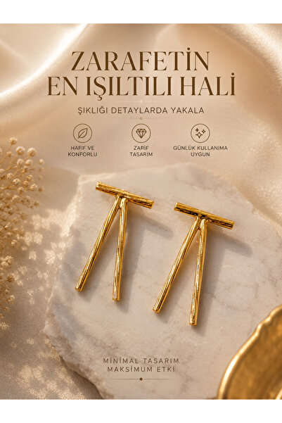 karmabijuteriaksesuar Gold Color Women's Bijouterie Earrings