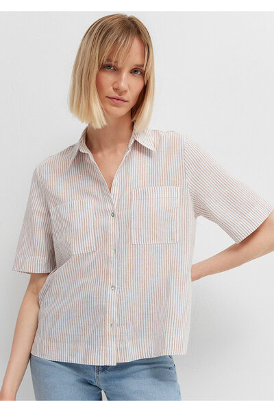 Mavi Linen Blend Striped Shirt Regular Fit / Normal Cut 1220469-A6903