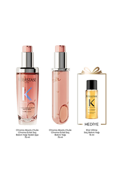 Kerastase Chroma Absolu L’huile Chroma Éclat Saç Bakım Yağı Refill Seti L’hui...