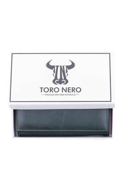 TORO NERO Portofel de damă din piele naturală verde Essential