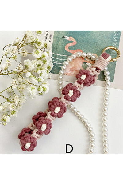 Choice D Hand Woven Daisy Flower Keychain Bohemian Style Wrist Strap Fashiona...