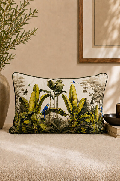 ASDİVA Plant Pattern Decorative Throw Pillow Cover 40X60
