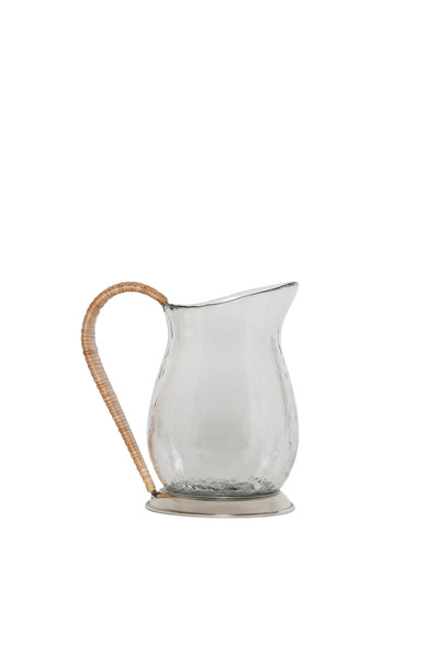 Yargıcı Rattan Saplı Cam Silindir Sürahi(22x15x22 Cm)