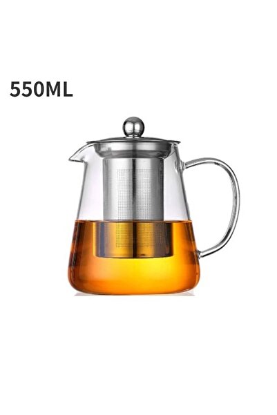 Choice 550ml 1pc Glass Teapot Heat Resistant Borosilicate Clear Tea Kettle wi...