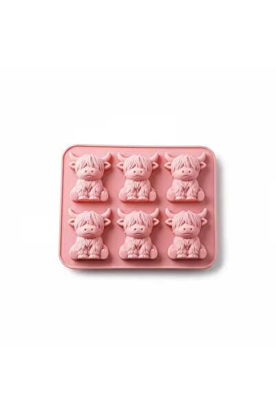 Choice4 pink 1pcs Highland Cow Ice Cube Mold Highland Cow Silicone Tray Cute ...