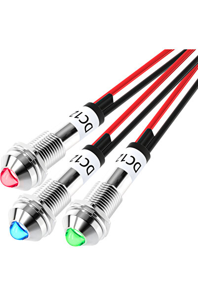 Choice1 Blue LED-3PCS LED Indicator Light 12V DC 8MM 5/16" 12 Volt Waterproof...