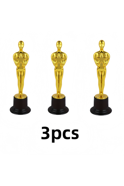 Choice3 3pcs 1/3/6/12pcs Golden Trophy Statuettes, Plastic Oscar Style Award ...