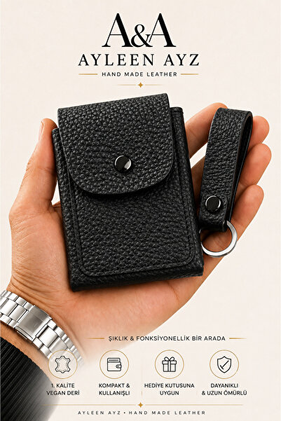Ayleen Ayz Viral Vegan Leather Card Holder Wallet & Keychain Set |   Cash Mon...