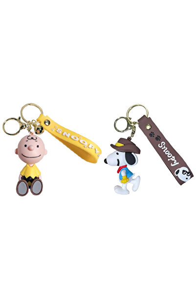 choice2 MINISO 2PCS Miniso Cartoon Snoopy Keychain Charlie Doll Pendant Girl ...