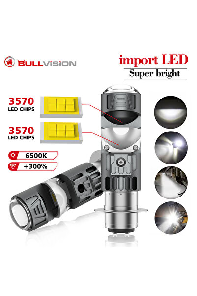 Choice مصباح أمامي للدراجات النارية H4 6500K أبيض 1x H4 Ba20d LED مع إضاءة عا...