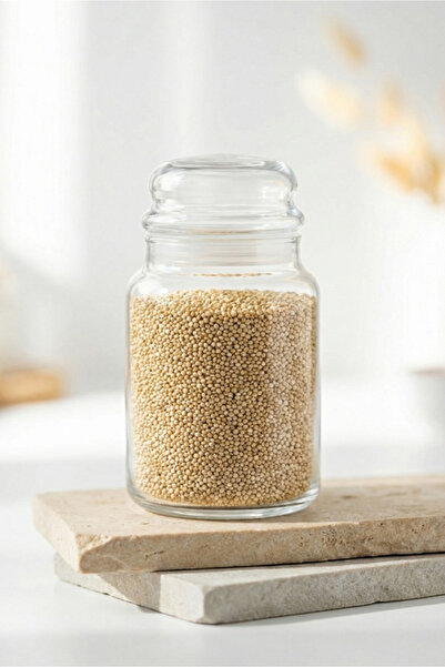 LAV Sera Glass Jar Set of 2 Medium Size 890 ml with White Glass Lid (Food Sto...
