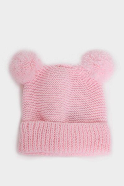 DeFacto Baby Girl Pompom Eared Knitted Beanie C8164A524Wn