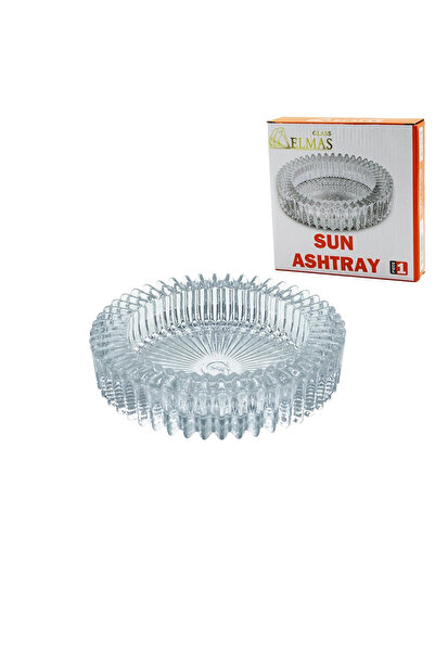 Go İthalat Sun Round Glass Ashtray Diameter: 14.5cm - H: 3.2cm (5263)