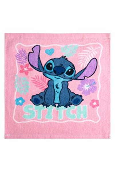 BAMI NETWORK Prosop bumbac roz model Stitch fete 30x30cm