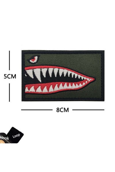Choice1 03-Shark-Green Shark Mouth,Geomancer with Fabric Applique Embroidery ...