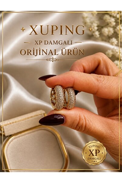 İNİTİUM Xuping Jewelry Çelik Paslanmaz Kararmaz 14K Altın Kaplama Zirkon Taşl...