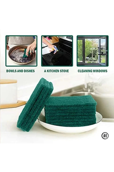 Choice 10pcs Green Grit-Free Scrub Pads, 10/30 Pcs - Scratch-Free for Non-Sti...